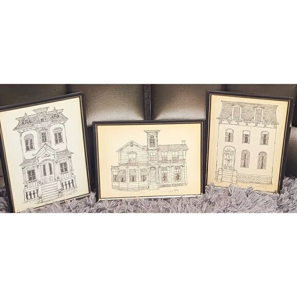 Victorian  Farmhouse sketches signed 79 - Picture 3 of 6